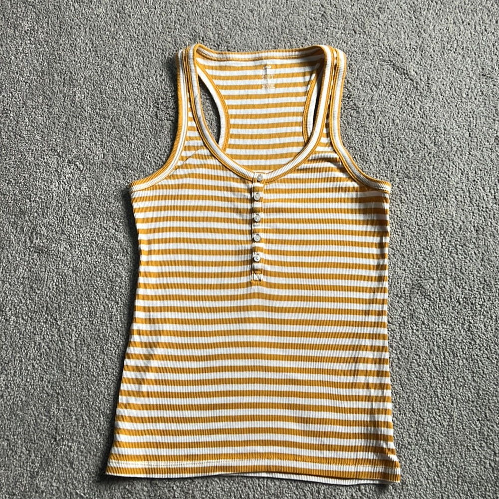 American Eagle Aerie Yellow Stripped Tank